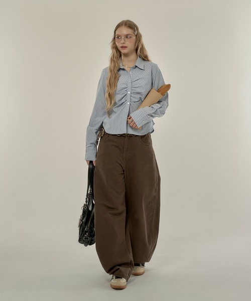 stitch curve pants / ステッチカーブパンツ（デニムパンツ）｜hazyl