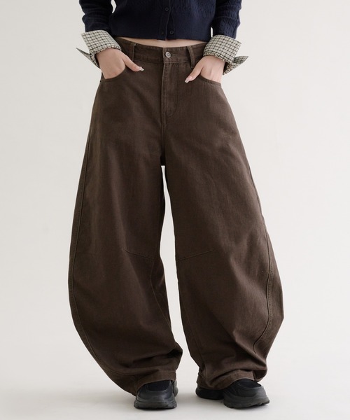 stitch curve pants / ステッチカーブパンツ（デニムパンツ）｜hazyl