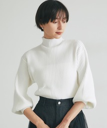 ボリュームスリーブボトルネックニット