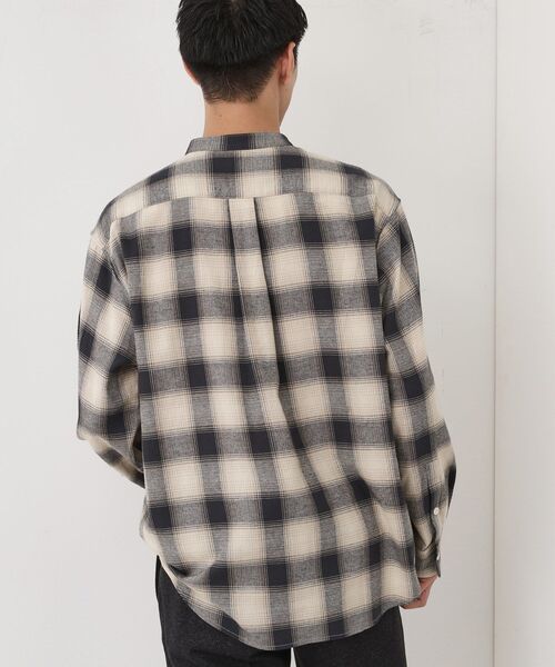 THE SHOP TK （ザ ショップ ティーケー ）の「オンブレーチェックバンドカラーシャツ 【洗濯機OK】（シャツ/ブラウス・メンズ・ブラウン系その他2/ベージュ系その他5・02/03/04）」の8枚目の写真