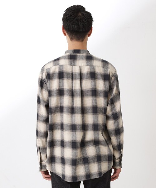 THE SHOP TK （ザ ショップ ティーケー ）の「オンブレーチェックバンドカラーシャツ 【洗濯機OK】（シャツ/ブラウス・メンズ・ブラウン系その他2/ベージュ系その他5・02/03/04）」の13枚目の写真