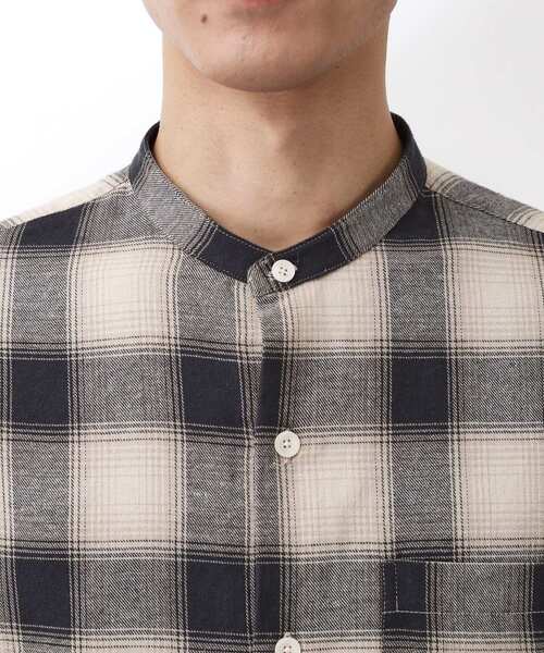 THE SHOP TK （ザ ショップ ティーケー ）の「オンブレーチェックバンドカラーシャツ 【洗濯機OK】（シャツ/ブラウス・メンズ・ブラウン系その他2/ベージュ系その他5・02/03/04）」の14枚目の写真