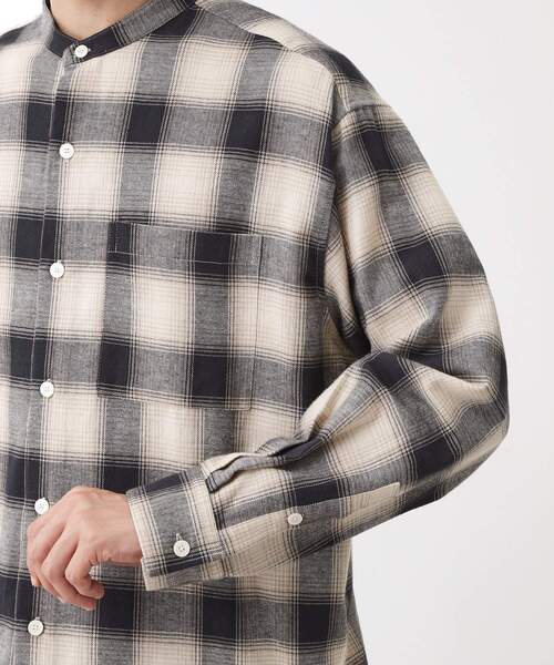 THE SHOP TK （ザ ショップ ティーケー ）の「オンブレーチェックバンドカラーシャツ 【洗濯機OK】（シャツ/ブラウス・メンズ・ブラウン系その他2/ベージュ系その他5・02/03/04）」の15枚目の写真