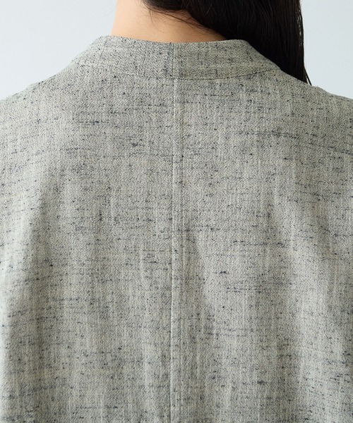 yuni(ユニ )の「slab nep tweed no collarジャケット(ノーカラージャケット・レディース・グレー/ベージュ・FREE)」の14枚目の写真