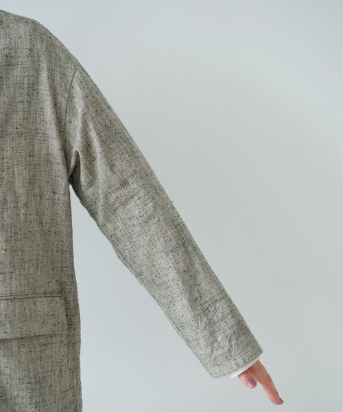yuni(ユニ )の「slab nep tweed no collarジャケット(ノーカラージャケット・レディース・グレー/ベージュ・FREE)」の15枚目の写真
