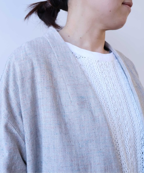 yuni(ユニ )の「slab nep tweed no collarジャケット(ノーカラージャケット・レディース・グレー/ベージュ・FREE)」の21枚目の写真