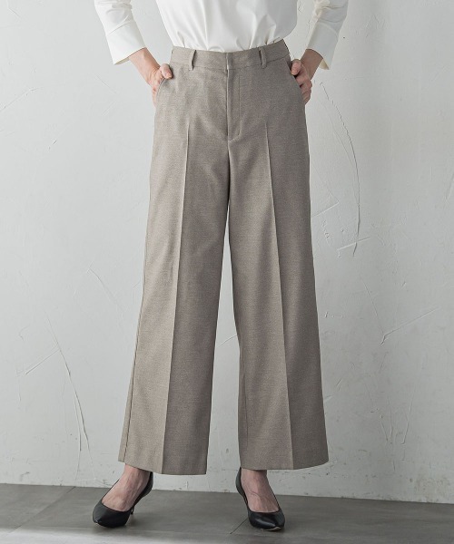 la.f…(ラエフ)の「キラメキストレッチワイドパンツ≪洗濯機で洗える≫(その他パンツ・レディース・キャメル/ブラック・11号/7号/9号)」の1枚目の写真
