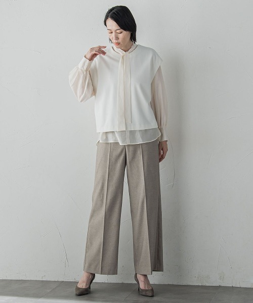 la.f…(ラエフ)の「キラメキストレッチワイドパンツ≪洗濯機で洗える≫(その他パンツ・レディース・キャメル/ブラック・11号/7号/9号)」の12枚目の写真