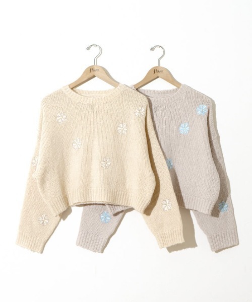 flower（フラワー）の「ブルーミングフラッフィーニット（ニット/セーター・レディース・アイボリー/グレー・FREE）」の21枚目の写真