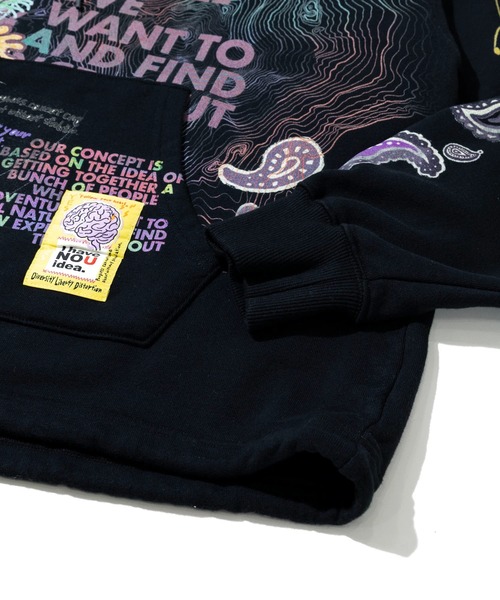 空紡糸裏毛 落描きMIX ヘムスピンドルBOXフーディー（パーカー）｜go