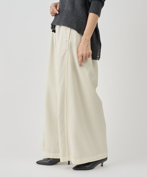 BEARDSLEY(ビアズリー)の「デニムライクウールバギーパンツ(その他パンツ・レディース・アイボリー/ブラック・FREE)」の9枚目の写真