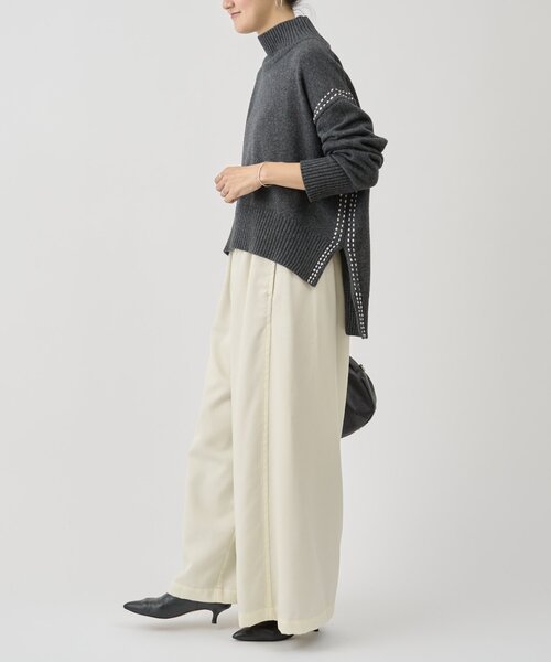 BEARDSLEY(ビアズリー)の「デニムライクウールバギーパンツ(その他パンツ・レディース・アイボリー/ブラック・FREE)」の14枚目の写真