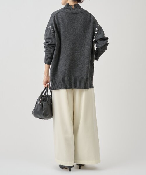 BEARDSLEY(ビアズリー)の「デニムライクウールバギーパンツ(その他パンツ・レディース・アイボリー/ブラック・FREE)」の15枚目の写真