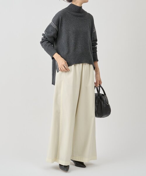 BEARDSLEY(ビアズリー)の「デニムライクウールバギーパンツ(その他パンツ・レディース・アイボリー/ブラック・FREE)」の16枚目の写真