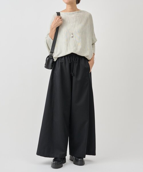 BEARDSLEY(ビアズリー)の「デニムライクウールバギーパンツ(その他パンツ・レディース・アイボリー/ブラック・FREE)」の22枚目の写真