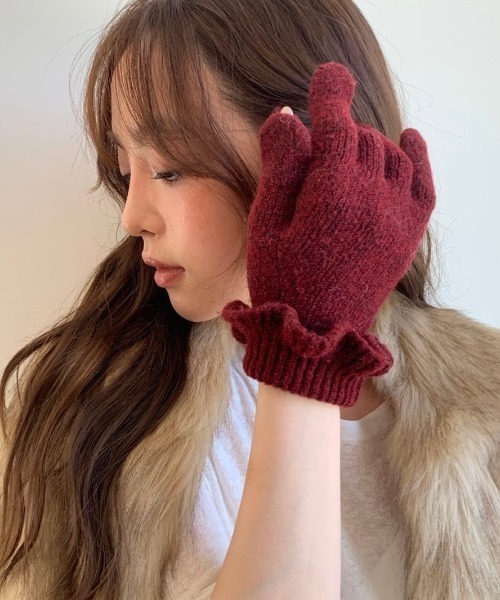 Wool frill knit globe（手袋）｜Vipoa（ヴィポア）のファッション通販