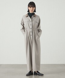 CAST:（キャストコロン）の「【1枚で着映える】ソフトフランネルジャンプスーツ（パンツドレス）」