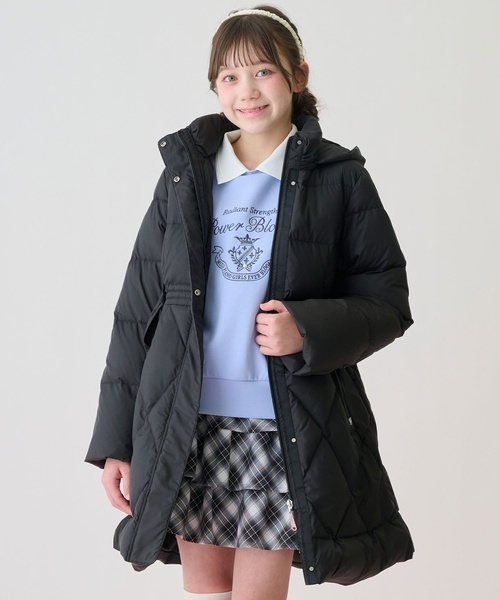 セール】【撥水】リボンベルトつき美シルエットロングダウン（ブルゾン