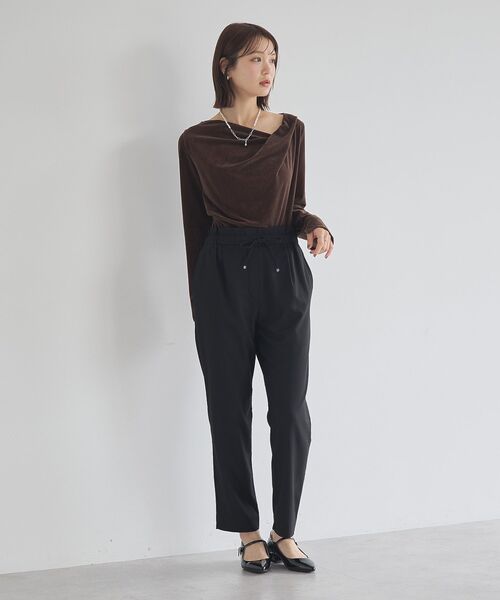 earth music&ecology(アースミュージックアンドエコロジー)の「TRテーパードパンツ(その他パンツ・レディース・ブラック/グレイッシュベージュ/チェック・S/M/L)」の11枚目の写真