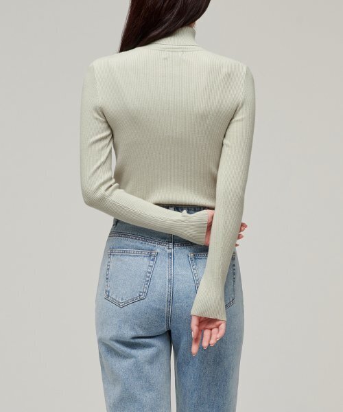 MUSINSA STANDARD WOMAN（ムシンサスタンダードウーマン）の「女性用リブ付きスリムタートルネックニット[ミント]（ニット/セーター・レディース・その他・SMALL/LARGE/X-SMALL/MEDIUM）」の3枚目の写真