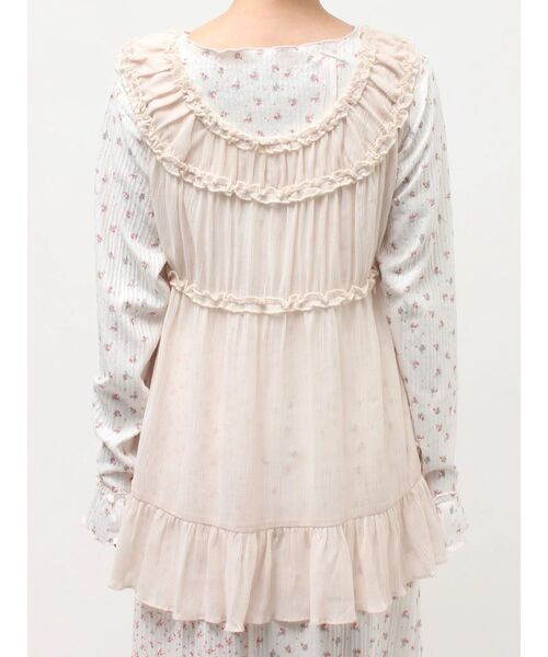 merry jenny(メリージェニー)の「シアーギャザーチュニック(チュニック・レディース・ブルー/オフホワイト/ベージュ・FREE)」の6枚目の写真