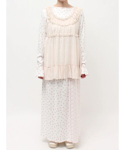 merry jenny(メリージェニー)の「シアーギャザーチュニック(チュニック・レディース・ブルー/オフホワイト/ベージュ・FREE)」の11枚目の写真