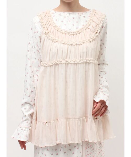 merry jenny(メリージェニー)の「シアーギャザーチュニック(チュニック・レディース・ブルー/オフホワイト/ベージュ・FREE)」の17枚目の写真