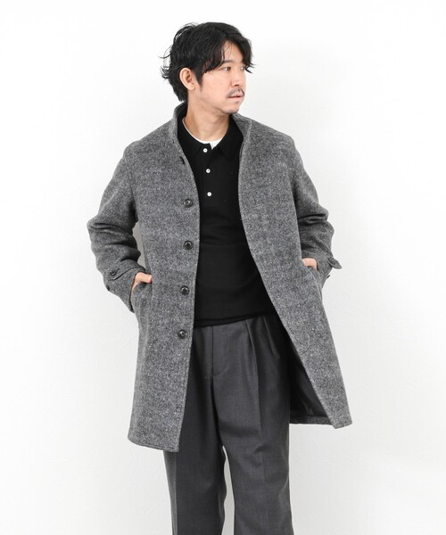 NOLLEY’S(ノーリーズ)の「《ビジカジ対応》尾州ビーバースタンドカラーコート 25AW(その他アウター・メンズ・ブラック/グレー/ダークネイビー・S/M/L/XL)」の3枚目の写真