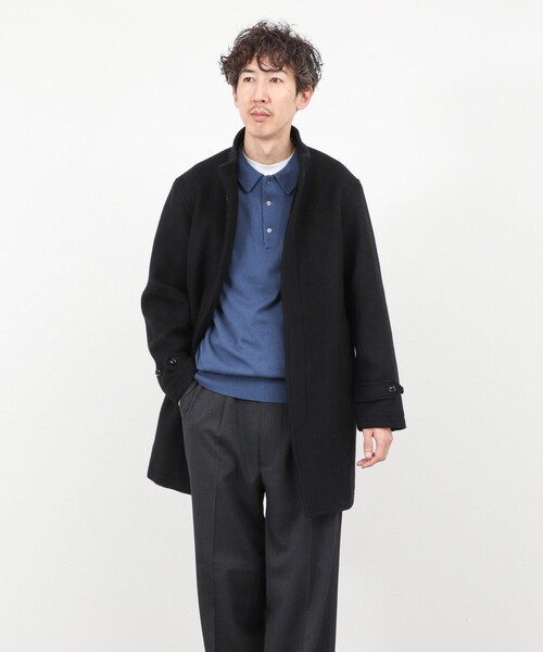 《ビジカジ対応》尾州ビーバースタンドカラーコート 25AW