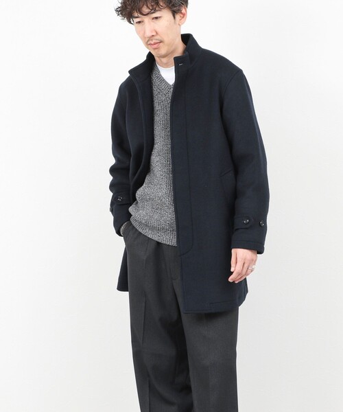 NOLLEY’S(ノーリーズ)の「《ビジカジ対応》尾州ビーバースタンドカラーコート 25AW(その他アウター・メンズ・ブラック/グレー/ダークネイビー・S/M/L/XL)」の16枚目の写真