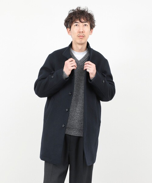 NOLLEY’S(ノーリーズ)の「《ビジカジ対応》尾州ビーバースタンドカラーコート 25AW(その他アウター・メンズ・ブラック/グレー/ダークネイビー・S/M/L/XL)」の18枚目の写真