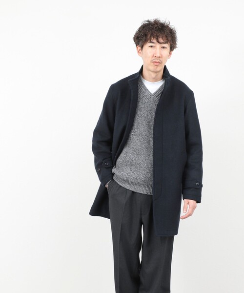 NOLLEY’S(ノーリーズ)の「《ビジカジ対応》尾州ビーバースタンドカラーコート 25AW(その他アウター・メンズ・ブラック/グレー/ダークネイビー・S/M/L/XL)」の19枚目の写真