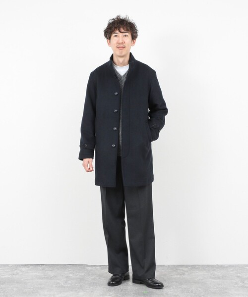 NOLLEY’S(ノーリーズ)の「《ビジカジ対応》尾州ビーバースタンドカラーコート 25AW(その他アウター・メンズ・ブラック/グレー/ダークネイビー・S/M/L/XL)」の20枚目の写真