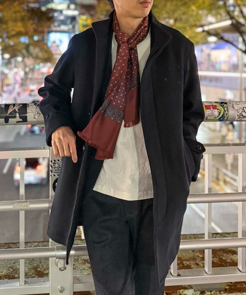 セール】《ビジカジ対応》尾州ビーバースタンドカラーコート 25AW