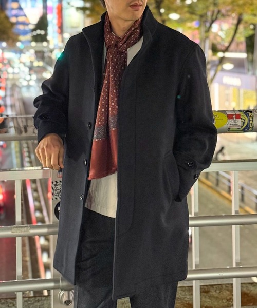 NOLLEY’S(ノーリーズ)の「《ビジカジ対応》尾州ビーバースタンドカラーコート 25AW(その他アウター・メンズ・ブラック/グレー/ダークネイビー・S/M/L/XL)」の5枚目の写真