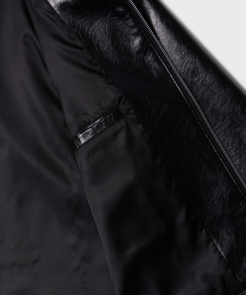 MUSINSA STANDARD（ムシンサスタンダード）の「ペイタントシンセティックレザーシングルジャケット[ブラック]（ライダースジャケット・メンズ・その他・MEDIUM/LARGE/X-LARGE/XX-LARGE）」の8枚目の写真
