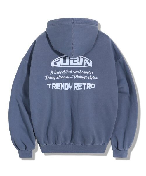 GUBIN（グビン）の「[起毛] ピグメントオーバーサイズロゴフードパーカー - ブルー（パーカー・レディース・その他・MEDIUM/LARGE）」の10枚目の写真