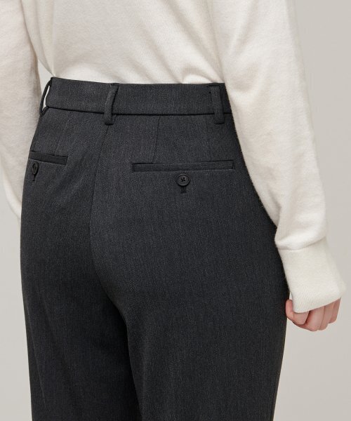 MUSINSA STANDARD WOMAN（ムシンサスタンダードウーマン）の「女性のヘビー級インナーナッピングスリムストレート隠しバンディングスラックス[チャコールグレー]（スラックス・レディース・その他・25/26/27/28/29/30/31/24）」の7枚目の写真