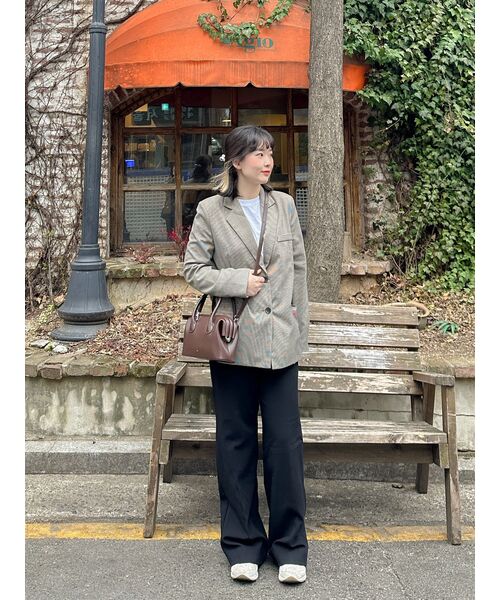 MUSINSA STANDARD WOMAN（ムシンサスタンダードウーマン）の「ウィメンズハイウエストワイドヒドゥンバンディングスラックス[ネイビー]（スラックス・レディース・その他・24/25/26/28/29/27/30/31/32/34）」の8枚目の写真