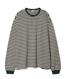 PARTIMENTO（パルティメント）の「クラシックストライプロングスリーブベージュ（Tシャツ/カットソー）」