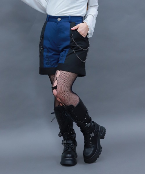 NIBBLE POISON（ニブルポイズン）の「刺繍バイカラーショートパンツ（その他パンツ・レディース・パープル/ネイビー/ワイン・MEDIUM）」の2枚目の写真