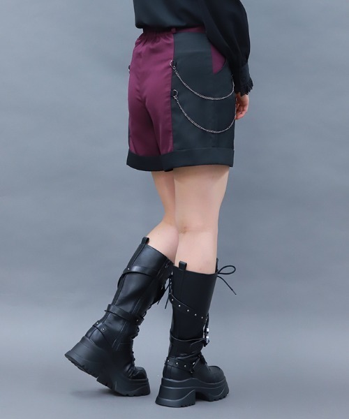 NIBBLE POISON（ニブルポイズン）の「刺繍バイカラーショートパンツ（その他パンツ・レディース・パープル/ネイビー/ワイン・MEDIUM）」の8枚目の写真