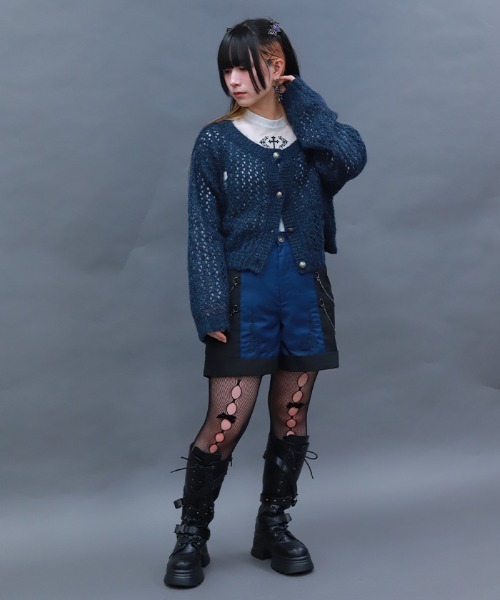 NIBBLE POISON（ニブルポイズン）の「刺繍バイカラーショートパンツ（その他パンツ・レディース・パープル/ネイビー/ワイン・MEDIUM）」の12枚目の写真