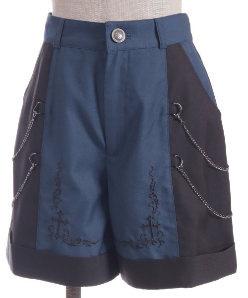 NIBBLE POISON（ニブルポイズン）の「刺繍バイカラーショートパンツ（その他パンツ・レディース・パープル/ネイビー/ワイン・MEDIUM）」の14枚目の写真