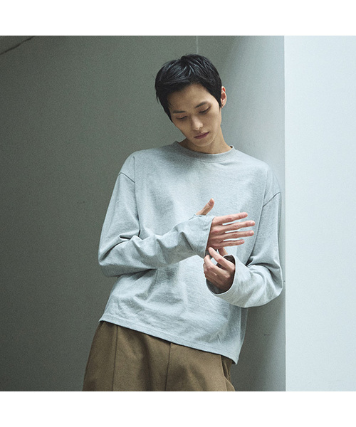 P.IN.O(ピインオ)の「コンフォートクロップウォーマーロングスリーブ(Tシャツ/カットソー・メンズ・ホワイト/ブラック/グレー系その他・MEDIUM/LARGE)」の3枚目の写真