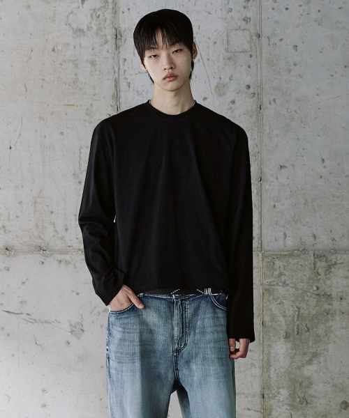 P.IN.O(ピインオ)の「コンフォートクロップウォーマーロングスリーブ(Tシャツ/カットソー・メンズ・ホワイト/ブラック/グレー系その他・MEDIUM/LARGE)」の6枚目の写真