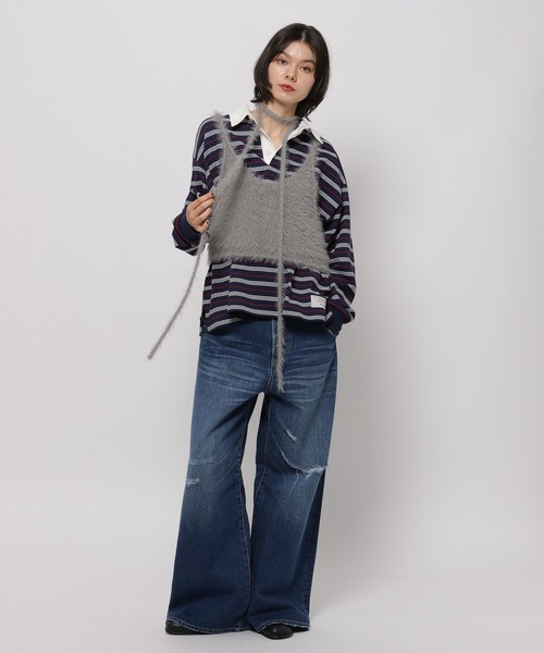 セール】【WILLIAM B.ELIOTT】フェザーニットキャミ（キャミソール