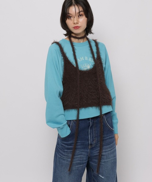 セール】【WILLIAM B.ELIOTT】フェザーニットキャミ（キャミソール