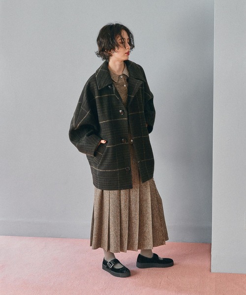 niko and...（ニコアンド）の「ライトモッサドルマンジャケットコート（ブルゾン・レディース・ベージュ/チャコール/ブラウン/ブラック・FREE）」の11枚目の写真