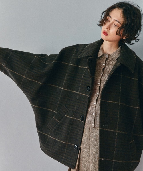 ライトモッサドルマンジャケットコート　ベージュ　ニコアンド niko and（ニコアンド）の「ライトモッサドルマンジャケットコート